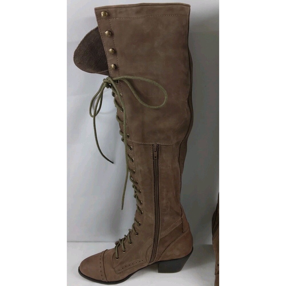 Jeffrey Campbell x Free People Joe Brown Leather Lace Up Boots Size 8 M - Picture 11 of 16